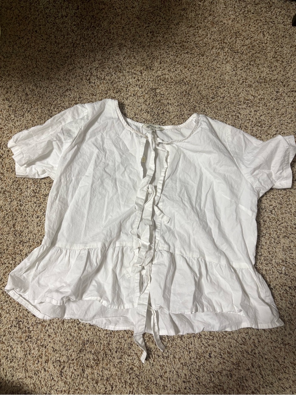 Lightweight White Bow Top